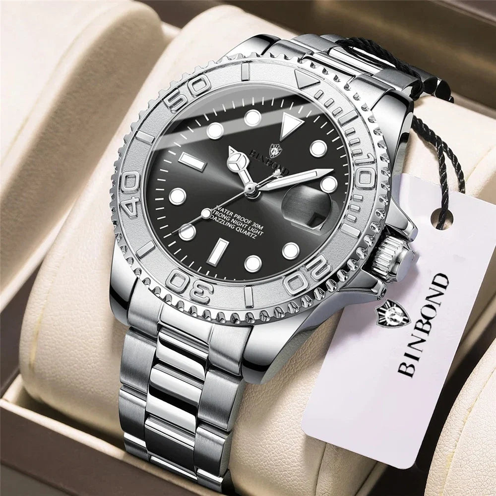 New Automatic Watch Mens Sports Bezel Gray Digital Luxury Watches For Man Fashion Quartz Wristwatches Gifts Men Tudo Por 1 Real