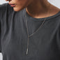 Women Fashion Stainless Steel Minimalist Long Bar Pendant Necklace Gold Silver Clavicle Chain Waterproof Everyday Wear Hot Sale