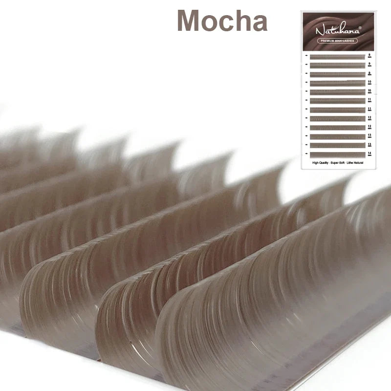 NATUHANA Caramel Colored Lashes | Individual Faux Mink Eyelashes