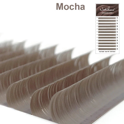 NATUHANA Caramel Colored Lashes | Individual Faux Mink Eyelashes