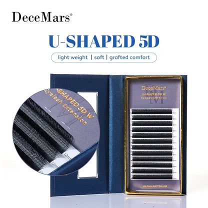 DeceMars U-Shaped 5D Eyelash Extensions | 12 Lines Per Tray