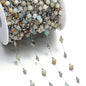 1Meter/Lot Mixed Stainless Steel Irregular Stone Beads Chains for Handmade DIY Necklace Bracelets Jewelry Making Accessories