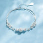 925 Sterling Silver Heart Shaped Bracelet For Women Retro Korean Versatile Blue Crystal Charm Bracelets Original Party Jewelry