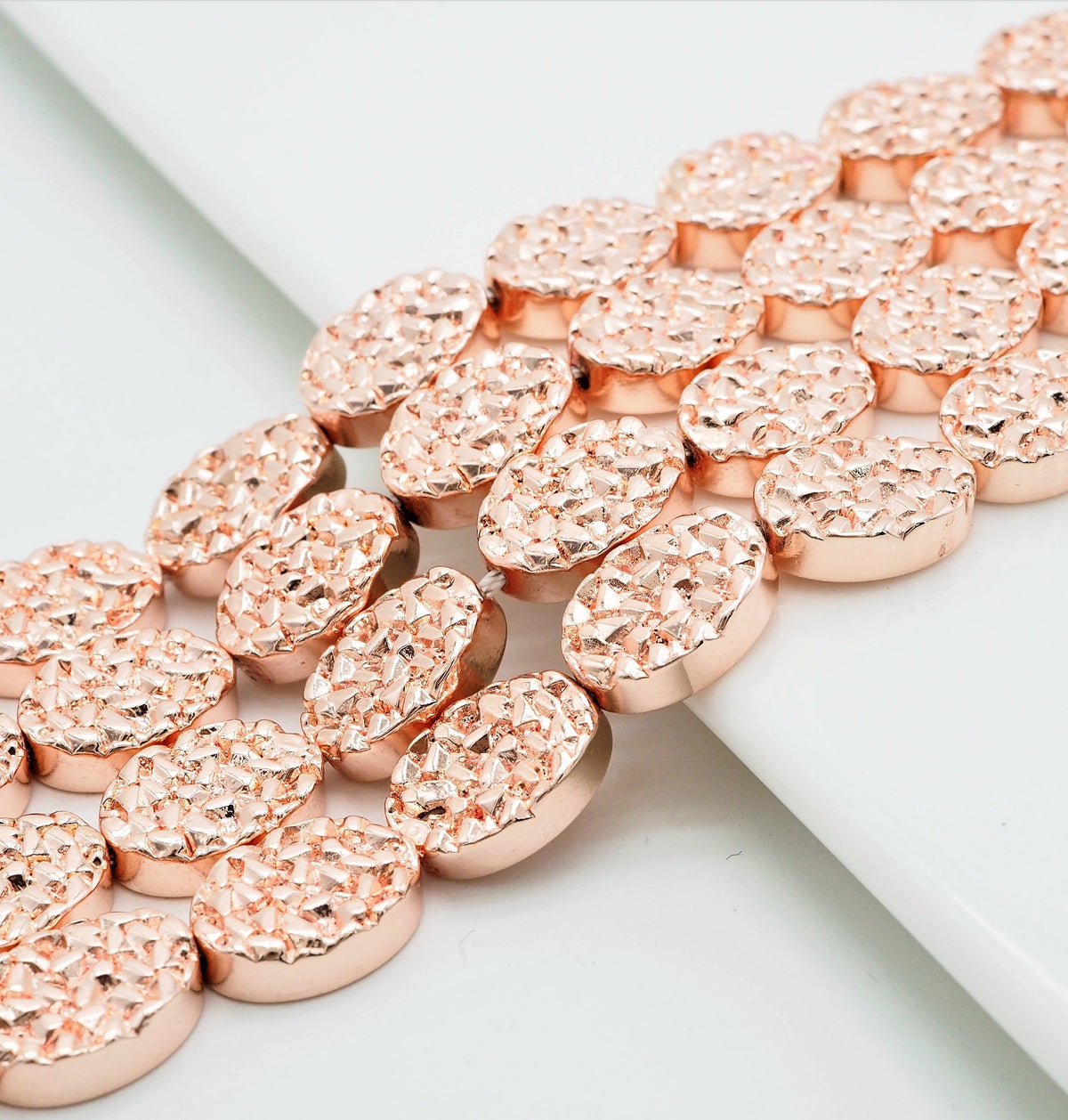DRUZY Style Natural Light Rose Gold Hematite, 10x14mm, S105