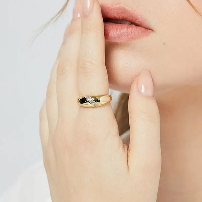Hot Selling 925 Sterling Silve Gold Colour Ring Fashion Women's Classic Simple Couple's Wedding Ring Engagement Party Jewelry