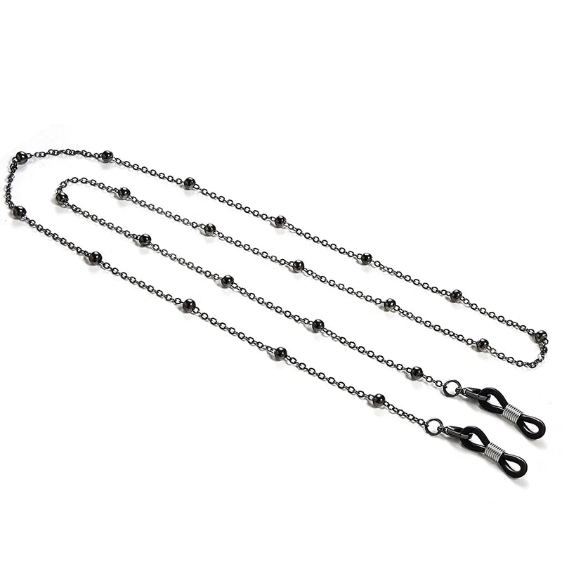 JWER Fashion Woman Sunglasses Chain Cylinder Bead Chain Anti-Falling Glasses Eyeglasses Cord Necklace Mask Chain for Women Gifts