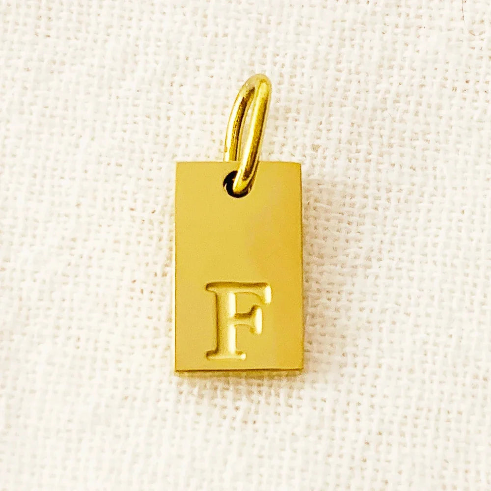 SUNIBI Alphabet Charm Pendant for Necklaces Stainless Steel Jewelry DIY Engraved Lettering Accessories Women's Fashion Jewelry