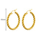 Vintage Round Stainless Steel Hoop Earrings For Women Gold Plated Earring 2023 Trending Statement Ear Jewelry Christmas Gift