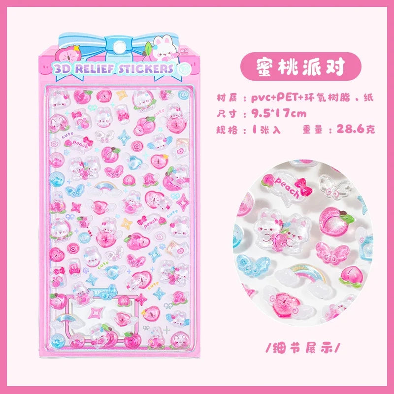 Mr.Paper 3D Relief Bead Stickers | Sweet Candy Party Series Kawaii Decor