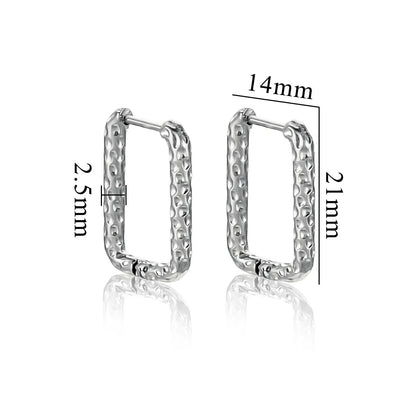 6pcs Stainless Steel Rectangular Textured Earrings | 18K Gold Plated DIY Jewelry Findings