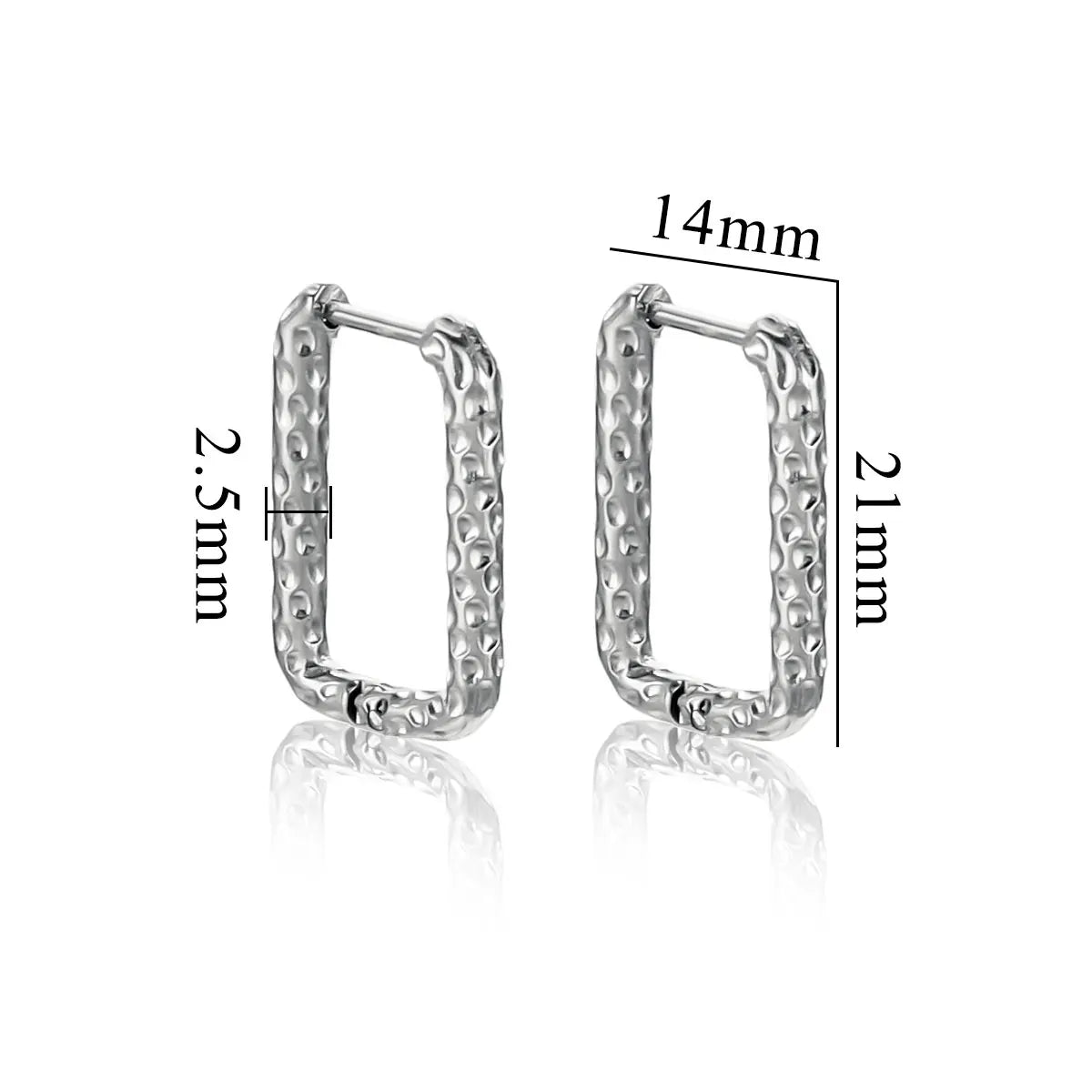 6pcs Stainless Steel Rectangular Textured Earrings Set | 18K PVD Gold Plated DIY Jewelry Parts