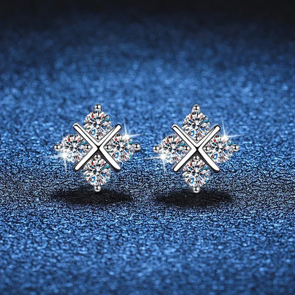 NeeTim D Color Moissanite Stud Earrings For Women Top Quality 925 Sterling Silver Sparkling Diamond Engagement Wedding Jewelry