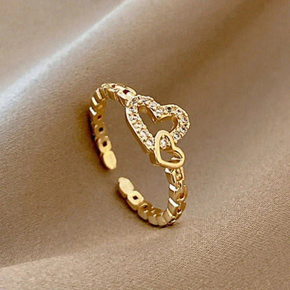 Yupsk Korean Fashion Micropaved Crystal Zirconia Bow Ring for Women Girls Exquisite Ins Trendy Minimalist Finger Rings Jewelry