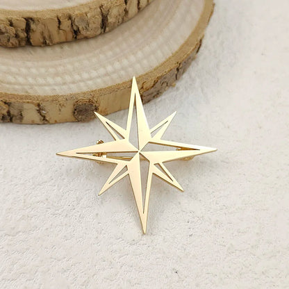 Fashion punk style hollow NATO logo stainless steel gold-plated 18K brooch, black suit accessories, wedding matching set
