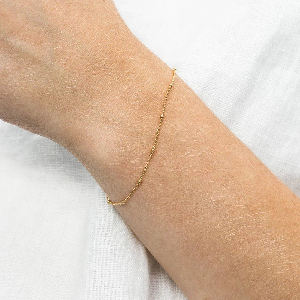 Simple Female Ball Chain Bracelet Jewelry New Layered Thin Beads Chain Bracelet For Women Leg 316L Stainless Steel Chain