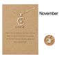 Fashion Moon Star Necklaces For Women 12 Months Crystal Birthstone Pendant Chain Men Trendy Birthday Party Jewelry Gift