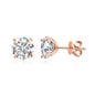 Smyoue 0.2-3CT Rose Gold Color Moissanite Stud Earrings for Women Sparkling Classic Wedding Lab Diamond Earring Pure 925 Silver