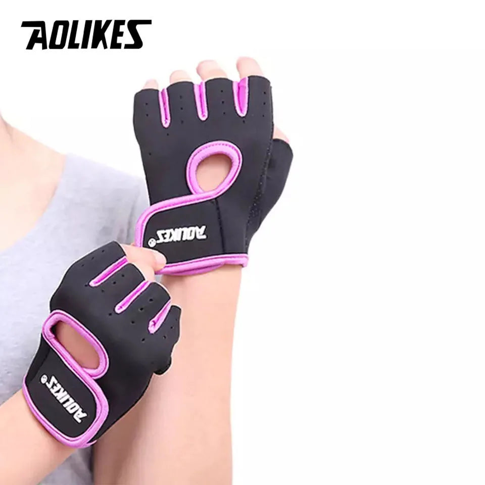 AOLIKES Breathable Workout Gloves | Fingerless Gym Gloves for Weight Lifting and Cycling