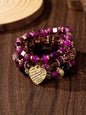 WG Bracelet Stackable Bead Bracelets Ladies Mens Stretch Multilayer Bracelet Set Multicolor Jewelry Earrings Bracelet Set