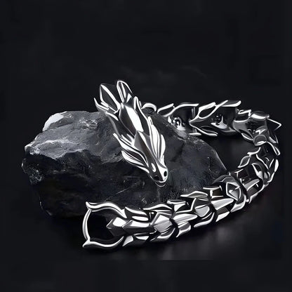 Men's Viking Dragon Bangle Bracelet | Vintage Punk Hiphop Chain Jewelry