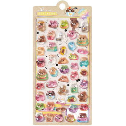 Japanese Anime Food Stamping Seal Fun | 3D Crystal Diamond Sticker Set for Kids