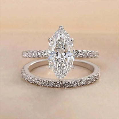 925 Sterling Silver Fashion Classic Marquise Zircon Ring For Women Engagement Wedding Luxury High Quality Fine Jewelry Hot Sales