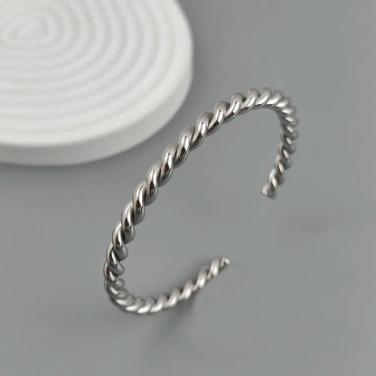 Double-layer wire-wrapped stainless steel gold-plated 18K bracelet, high-quality waterproof silver jewelry, gift for couples