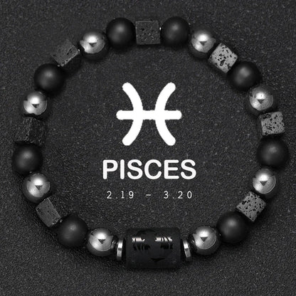 12 Zodiac Bracelets Natural Stone Cancer Virgo Leo Libra Bracelet Couples Friendship Gifts Bracelets Jewelry pulsera hombre