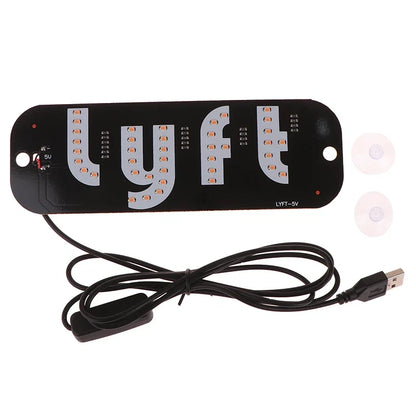 LED Taxi Signal Light for Lyft Logo | USB Cab Panel Indicator with Suction Cups