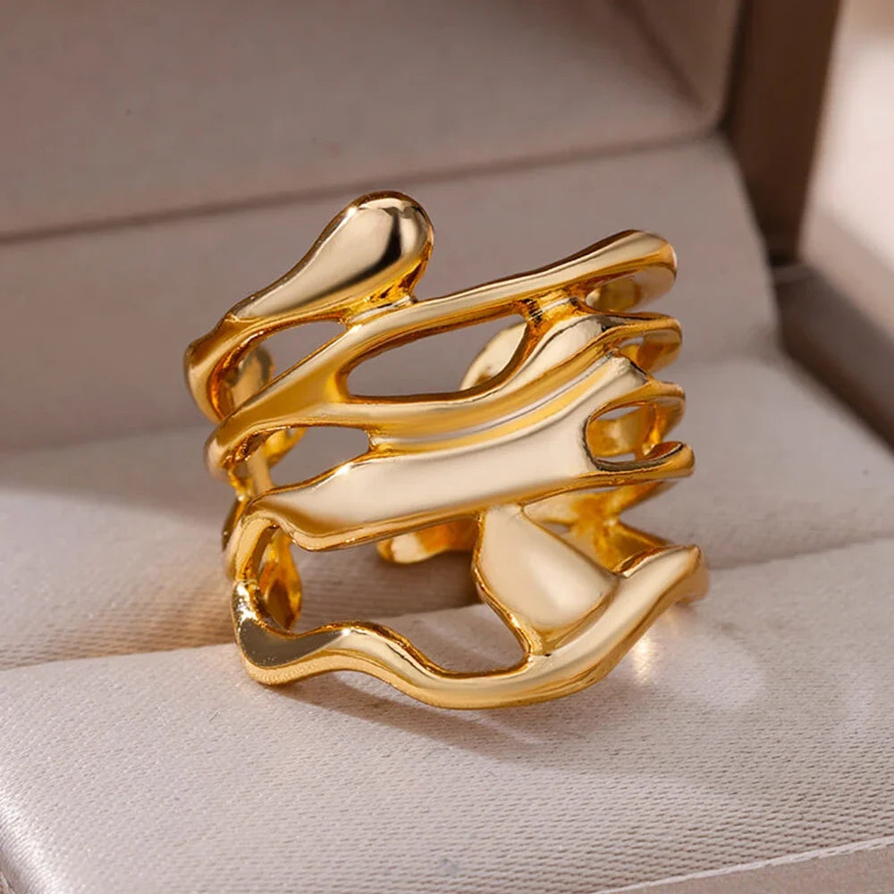 Stainless Steel Bamboo Joint Rings For Women Men Silver Color Open Adjustable Male Female Engagement Wedding Ring Jewelry