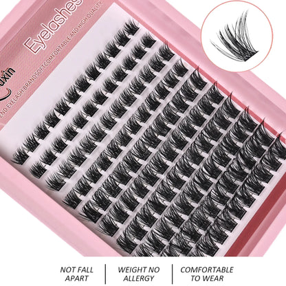 Cluster Lashes 120pcs 8-16mm Wispy D Curl Fluffy Eyelash Extensions | DIY Natural Look