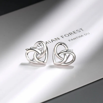 925 Sterling Silver Love Heart Stud Earrings | Classic Fine Jewelry for Women