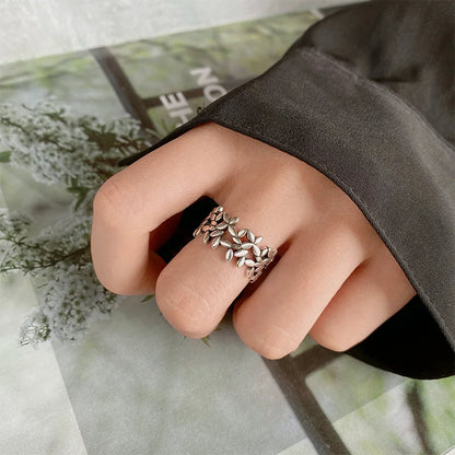 925 Sterling Silver Ring Small Leaf Plant Rings For Women Engagement Wedding Luxury Jewelry Cheap Things With