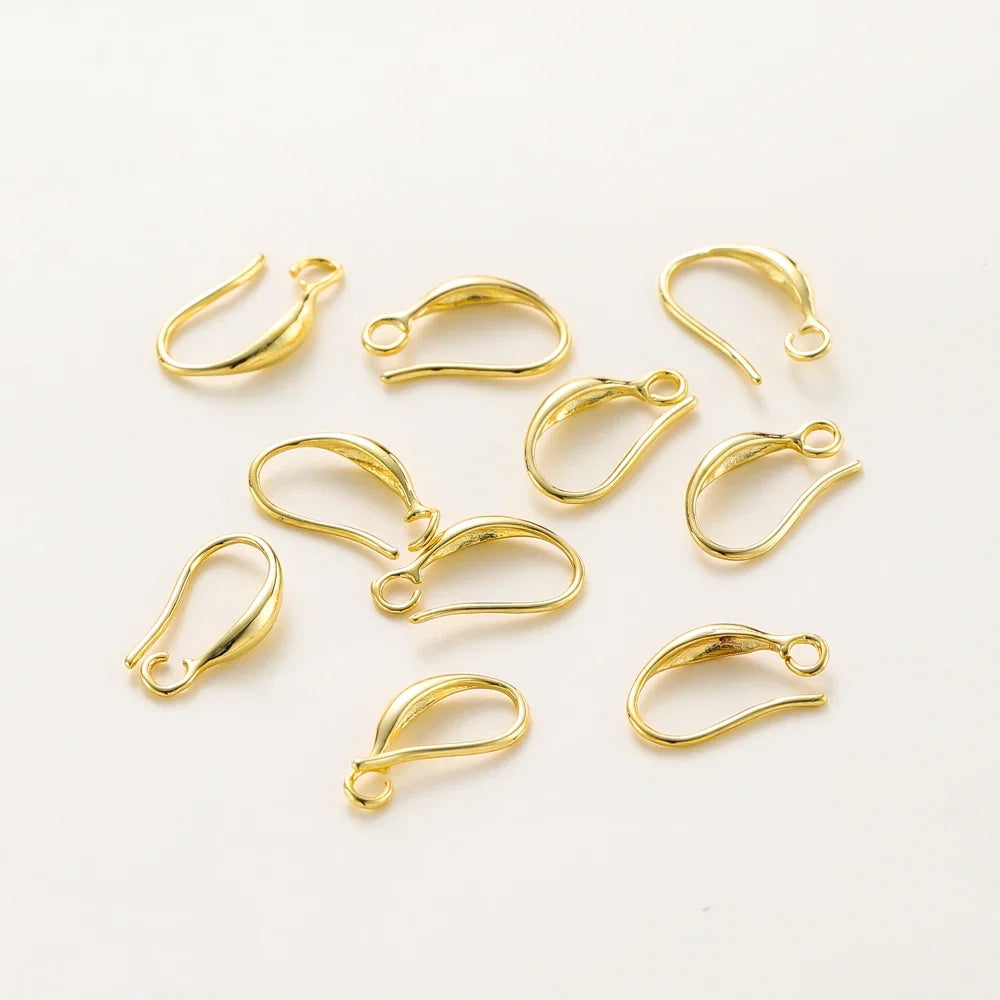 10pcs/lot 14K 18K Real Gold Earing Pendant Hook Ear Wire Hook For DIY Jewelry Making Earing Charms Accessories Components