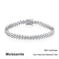 NeeTim Moissanite Tennis Bracelet 925 Sterling Silver Lab Diamond Bracelets with White Gold Plated  Fine Jewelry For Women