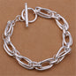 8 Inch 18K Gold Bracelet 5MM Sideways Chain Bracelet For Woman Men Fashion Wedding Engagement 925 Sterling Silver Jewelry Gifts