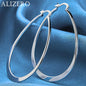 ALIZERO 925 Sterling Silver Earrings Simple Round Circle Hoop Earrings For Woman Fashion Wedding Engagement Charm Jewelry Gifts