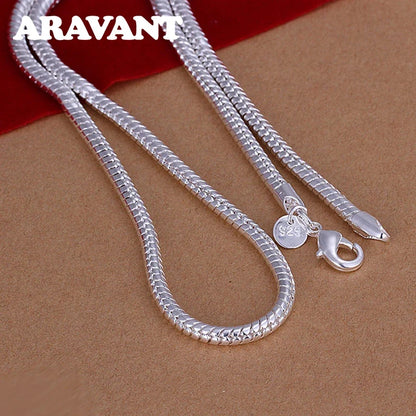 Aravant 925 Silver 1MM/2MM/3MM Snake Chain Necklace For Men Women Pendant Fashion Jewelry