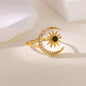 Vintage Ancient Greek Arethusa Goddess Coin Rings For Women Imitation Pearl Zircon Moon Stainless Steel Ring Fashion Jewelry
