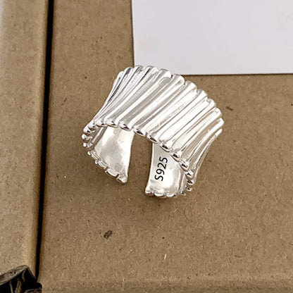 PANJBJ 925 Sterling Silver Pearl Irregular Ring | Women Shell Overlapping Hollow Sweet Design Jewelry