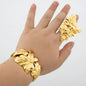Leopard Design Bangle and Ring Jewelry Set Gold Plated African Bracelet Adjustable Ring Weddings Bridal Jewelry Accessories