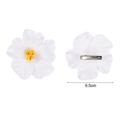Hawaiian Flower Hair Clips for Summer | 2 or 5 Pack Tropical Hair Accessories