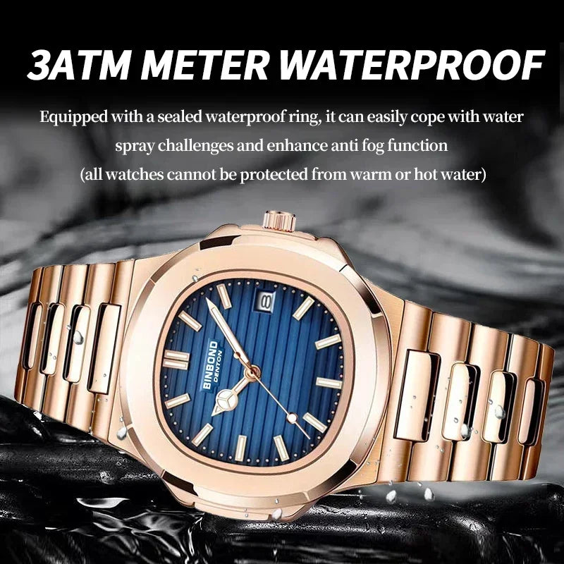 New Switzerland Man Casual Rose Gold Clock Men Luxury Watch Automatic Watches Mens Fashion Quartz Wristwatches Tudo Por 1 Real