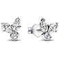 European New 925 Silver Butterfly Flower Stud Earrings, Fit Women's Festival Exquisite Charm Jewelry Gifts