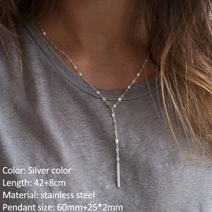 SUNIBI Fashion Stainless Steel Necklace for Woman Personality Infinity Cross Pendant Gold Color Necklaces on Neck Women Jewelry