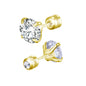 Stainless Steel Titanium Stud Earrings | 4 Color CZ Crystal Screw Back Earrings for Women