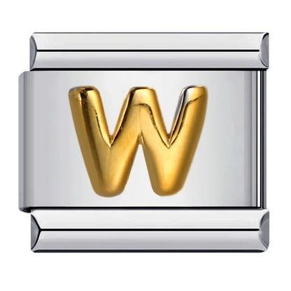 Trendy Italian Charms Bracelet 26 English A-Z Letter Name Custom Gold Color DIY Jewelry Making Gift Hand Bangle Chain Jewellry