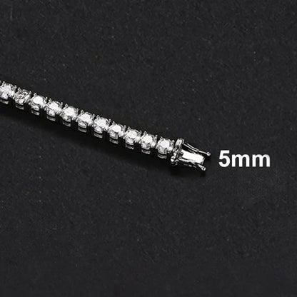 NeeTim 3mm 4mm 5mm Moissanite Tennis Bracelet Full Diamond 925 Sterling Silver with Gold Plated Bracelets For Women Men