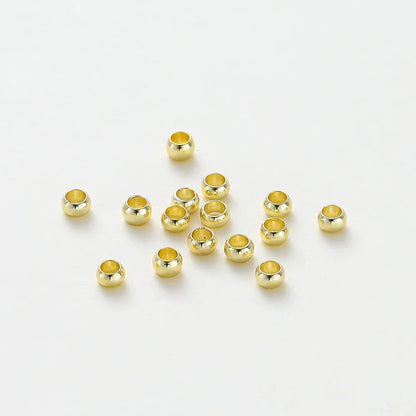 100pcs/lot 1.5/2/2.5mm 14K/18K Gold Color Plated Brass Positioning Beads for DIY Bracelet Necklace Jewelry Making Accessories