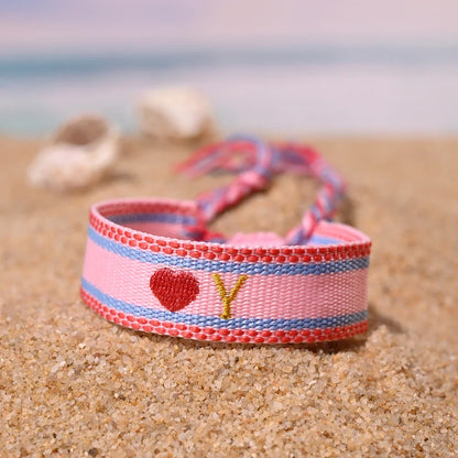 Handwoven Initial Letter Bracelet | Personalized Friendship Gift for Women